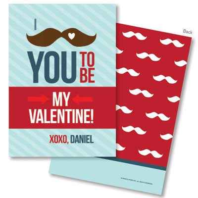 Spark & Spark Valentine's Day Exchange Cards - Mustache Love